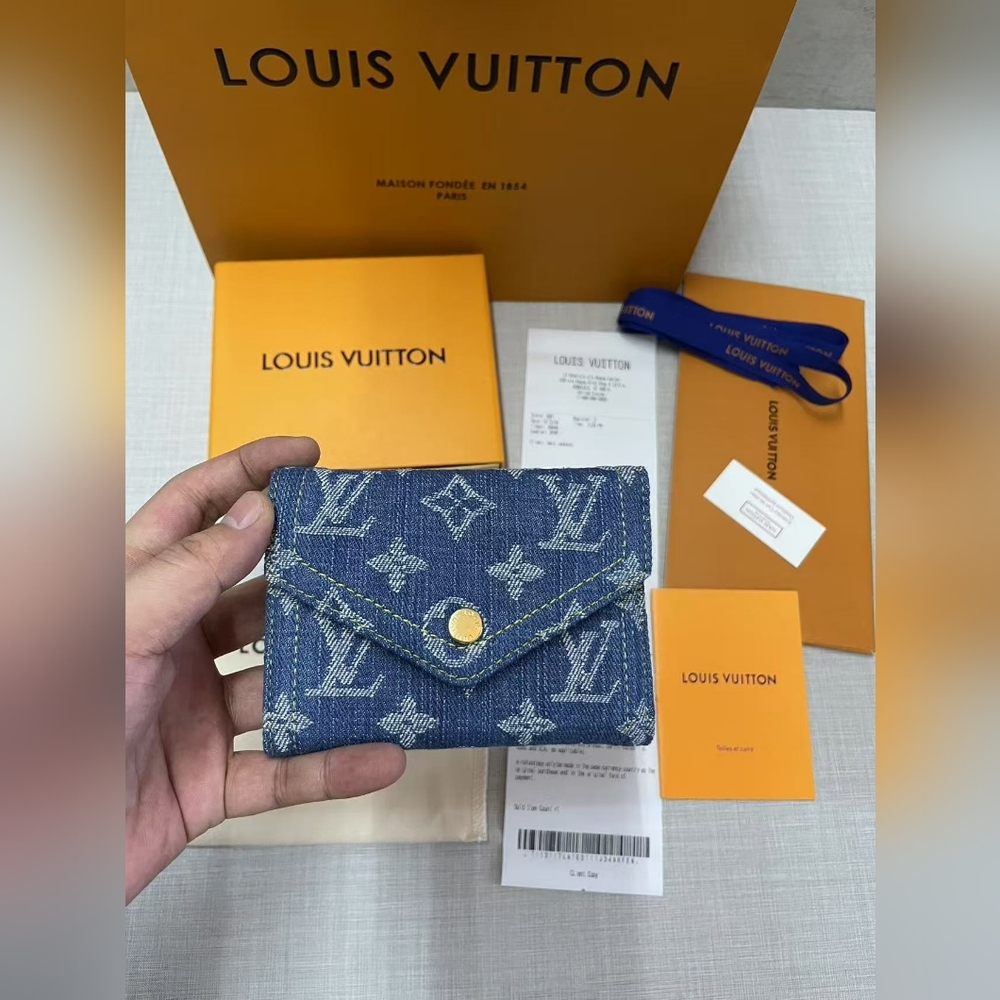 Louis Vuitton Victorine Wallet Denim Blue
